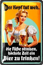 Metal signs retro beer bar decoration, metal signs with slogan party room, 20x30cm