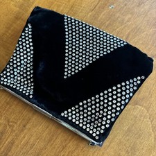 Vintage Velvet And Rhinestone Black Clutch Purse