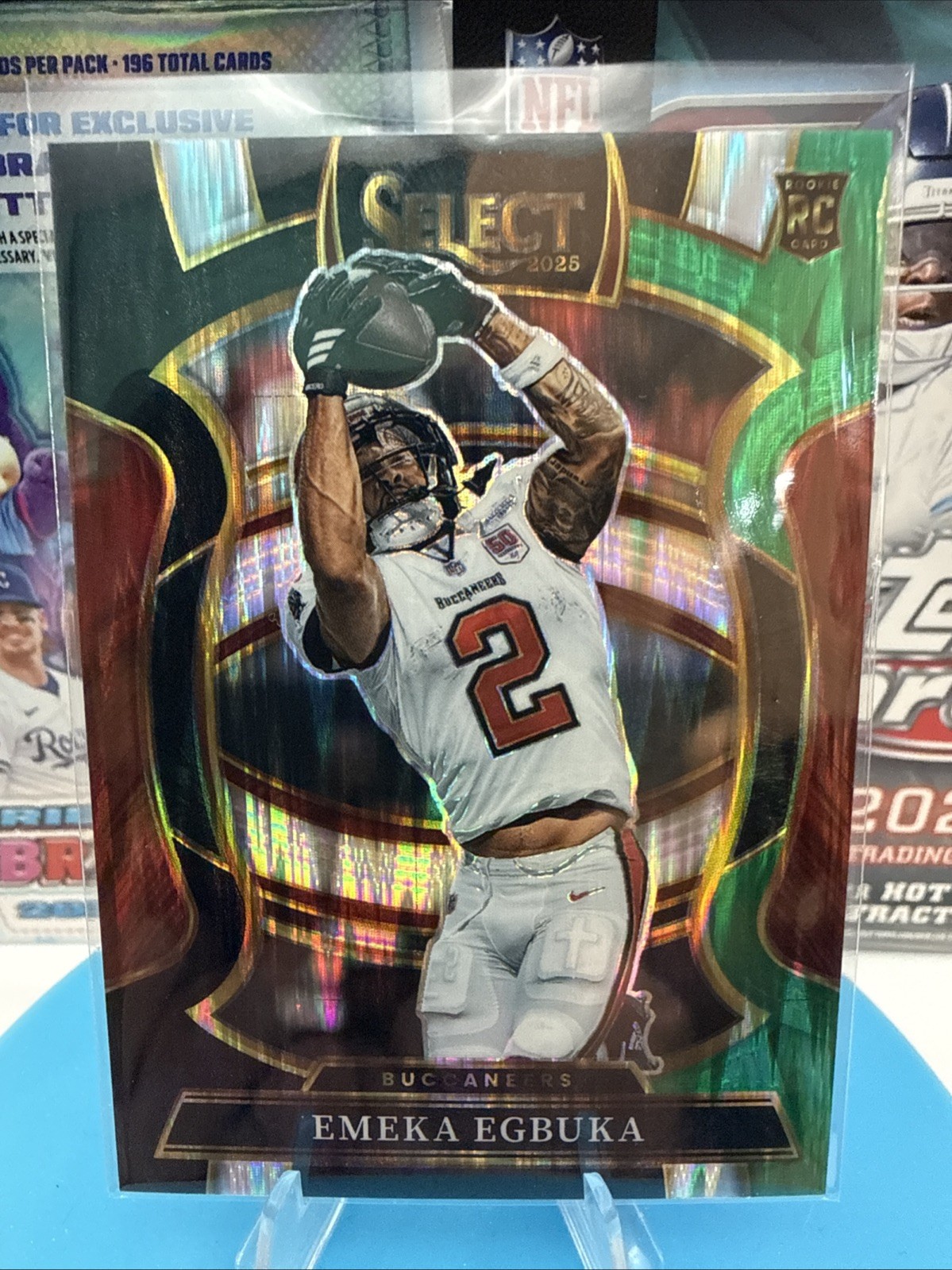 2025 Panini Select - Concourse Emeka Egbuka #37 Black & Green Shock Prizm (RC)