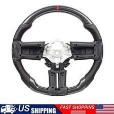 Hydro Dip Carbon Fiber Steering Wheel Fit For 2010-2014 Ford Mustang Gt Red Line Hydro Dip Carbon Fiber Steering Wheel Fit For 2010-2014 Ford Mustang Gt Red Line