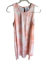 Calvin Klein Sleeveless Floral Dress Womens Size 10 Peachy Pink Romantic
