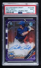 2019 Bowman Draft Chrome Pick Purple Refractor Brett Baty PSA 9 MINT Auto 10no