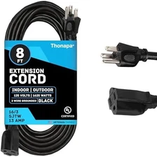 13 Amp Outdoor Extension Cord 8 ft Black