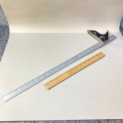 Vintage Starrett Square Set Right Angle 24'' Blade #16R USA