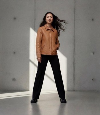 Jil Sander Women s Leather Tan Jacket Size Medium