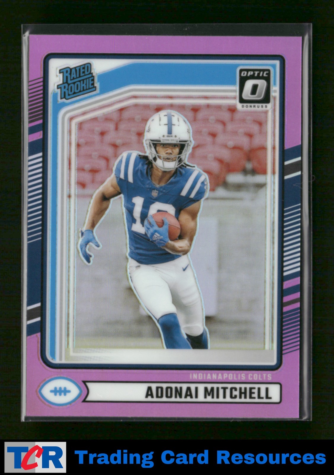2024 Donruss #343 Adonai Mitchell Optic Rated Rookies Preview Pink