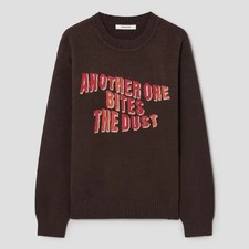 Men's Knit Sweater - M, Brown Print