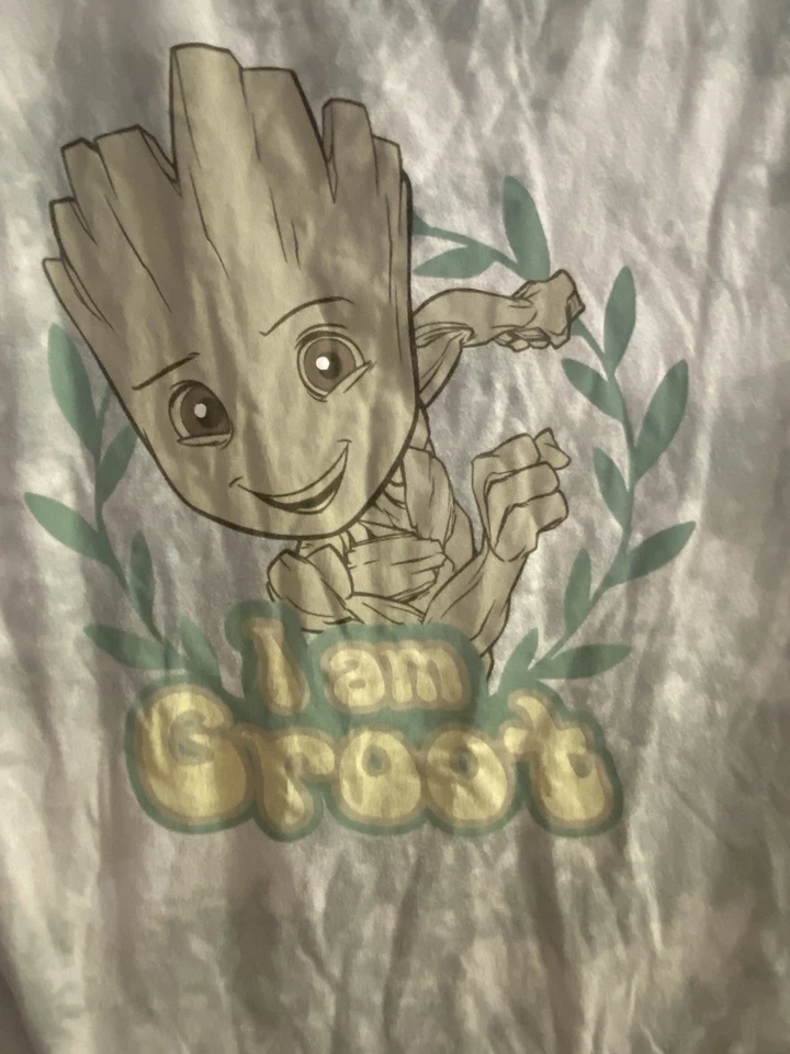 Camiseta Marvel Boys XL Pecho 38” I Am Groot Gráfico Estampado Verde Foto 2 de 4