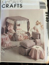 McCall  s craft sewing pattern 8140 Barbie Furniture Bedroom Living Room Vintage