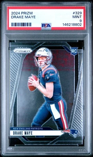2024 PANINI PRIZM #329 DRAKE MAYE ROOKIE RC PSA 9