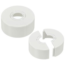 2Pcs 1.2" Thicken Wall Split Flange Escutcheon Plate Cover 0.8/1/1.3 inch, White