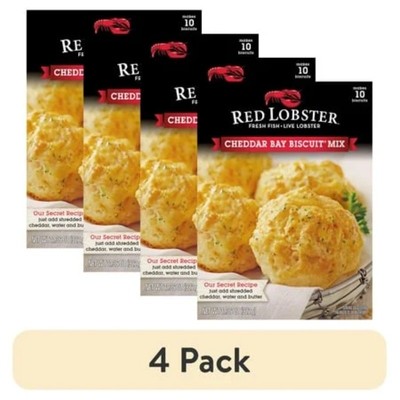 (4 pack) Red Lobster Cheddar Bay Biscuit Mix, Garlic Herb Seasoning Included
