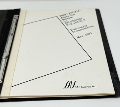 SAS PROC FSCALC Alpha Test Preliminary Documentation 1983 Vintage Manual