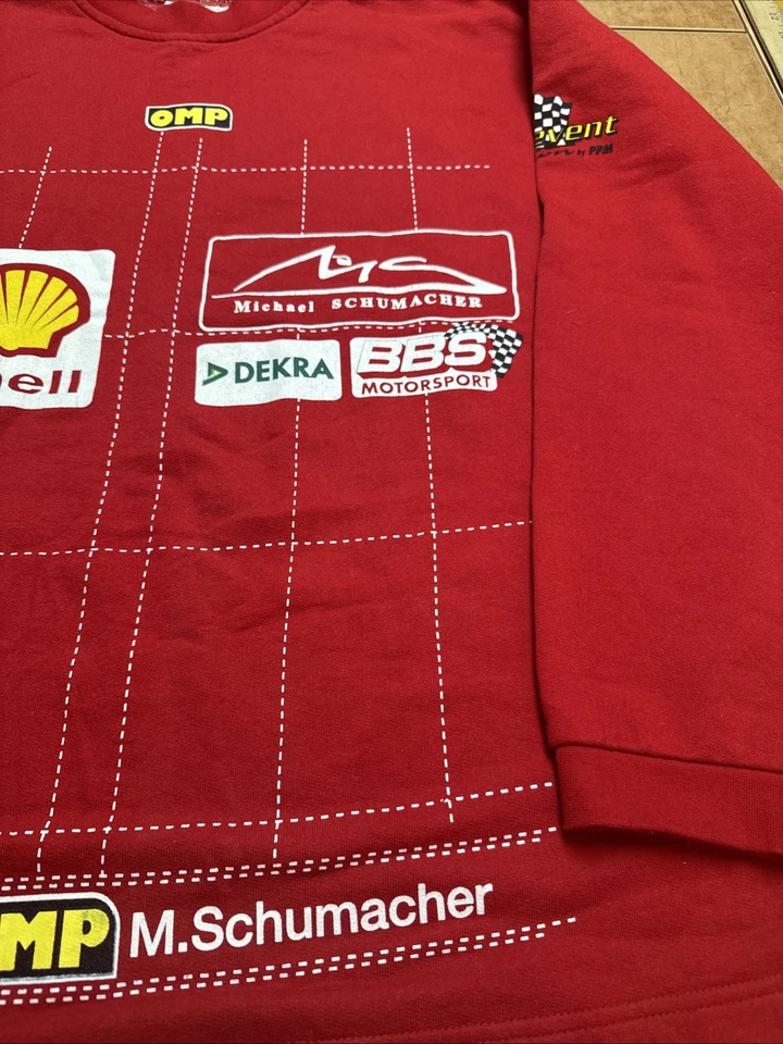Vintage Michael Schumacher Ferrari F1 Formula 1 Racing Uno Sz XL Sweatshirt - Image 2 of 4