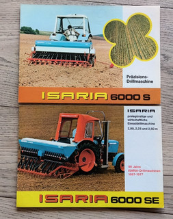 2x Prospekt / Isaria Drillmaschine Traktor Schlepper