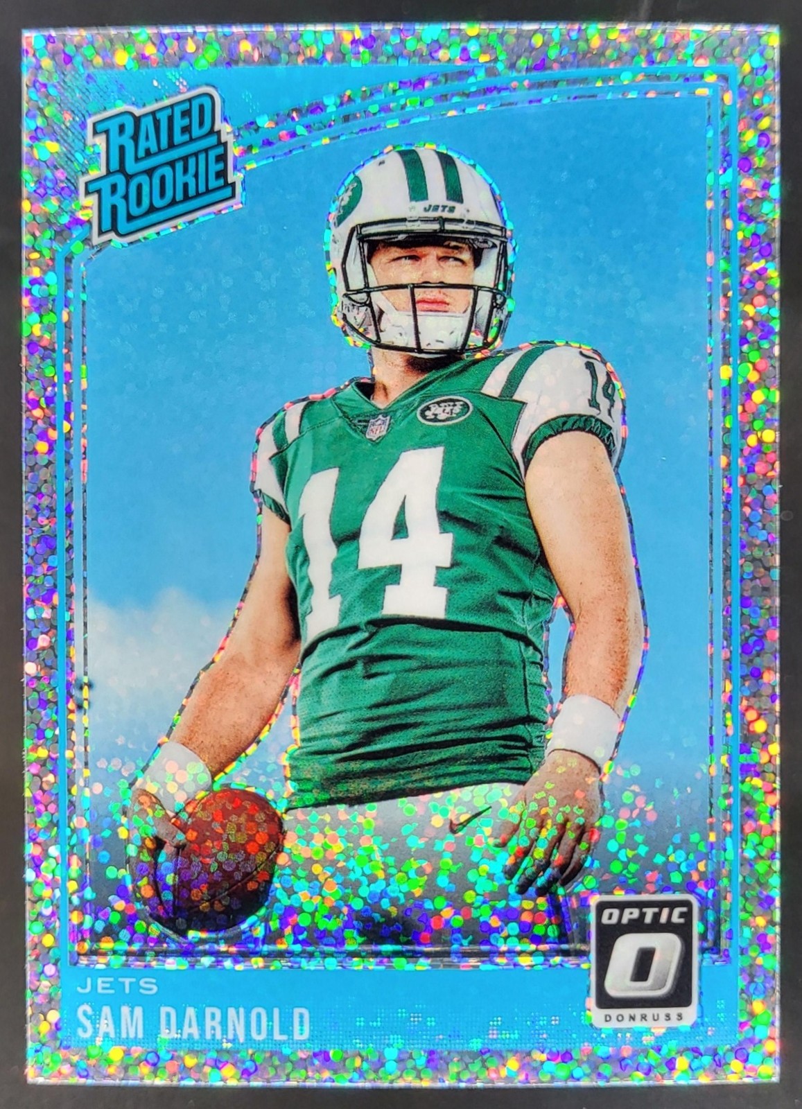 2018 Panini Donruss Optic Sam Darnold White Sparkle Prizm SSP RC Jets BE