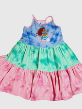 Ariel Tie Dye Summer Dress Girls SZ 9/10 Disney The Little Mermaid Live Action
