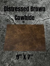 Brown Distressed Top Grain Leather Sheets for Crafters, DIY 9  X 7  