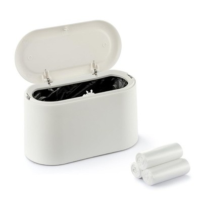 Durable Mini Plastic Garbage Bin with Lid - Perfect for Home & Office