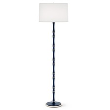 Robert Abbey Kane 1Lt Floor Lamp, Matte Midnight Blue/Nickel/Ascot White - MMB74