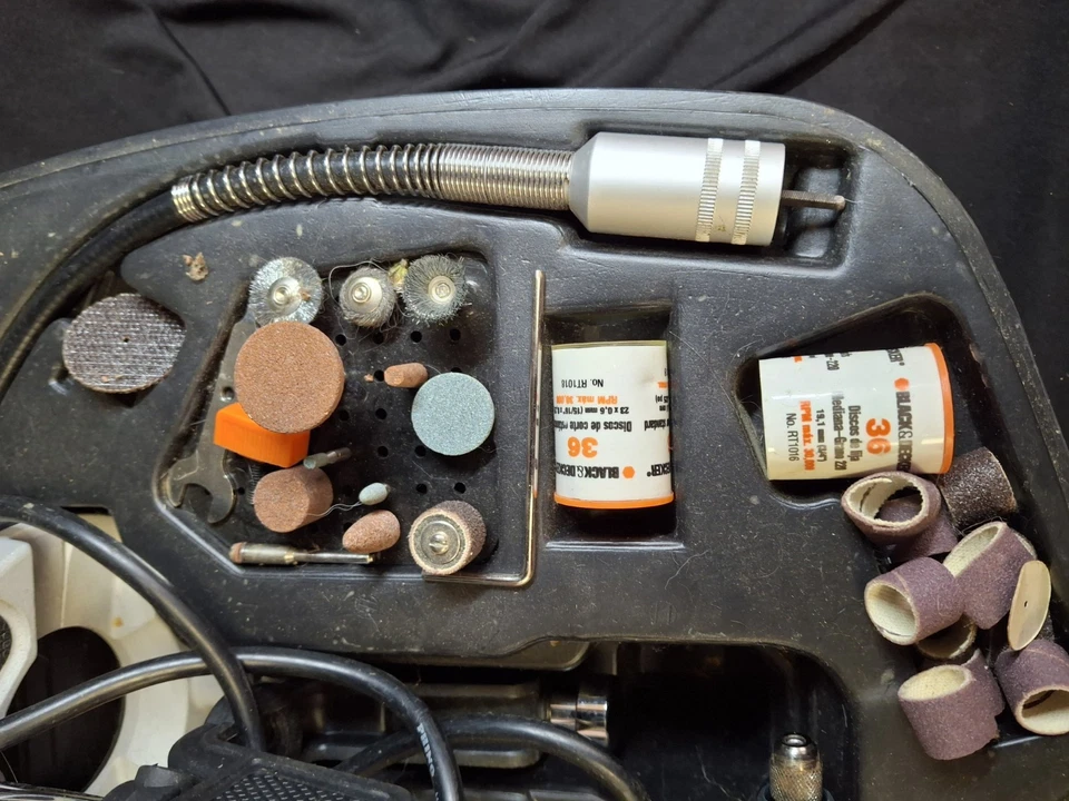 Black & Decker RT550 Wizard Rotary Multi Tool Kit & Accessories in box - Image 3 of 4