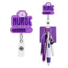Ymcafmo Nurse Badge Reel 6-Pack Purple, Retractable ID Badge Holder Clip with...