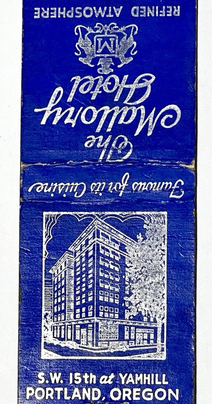 PORTLAND, OR 1930'S- THE MALLORY HOTEL, S. W. 15th ST. & YAMHILL