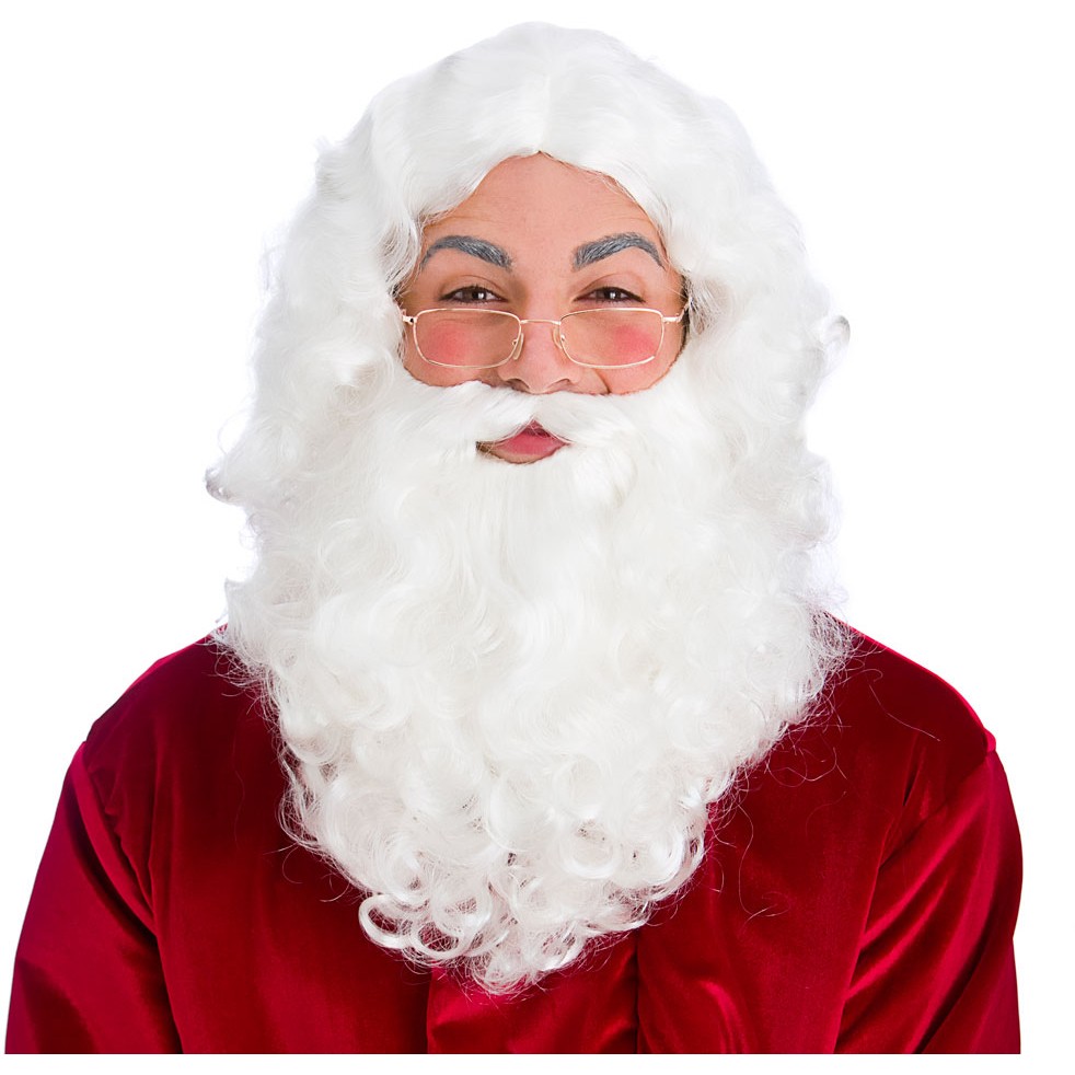 Wicked Costumes Deluxe Santa Wig, Beard & Glasses Set