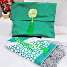 Islamisches Geschenkset–Gebetsteppich, Surenbuch & Tesbih – Geschenk für Muslime