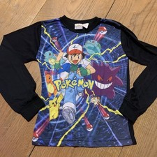 Vintage Nintendo Pokemon All Over Print Long Sleeve Rare Pajamas Top 12/14