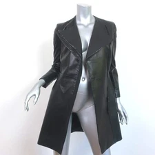 The Row Leather Zip-Front Jacket Black Size 4