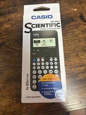 NEU Casio wissenschaftlicher Taschenrechner Schule GCSE schwarz FX-85GT CW. SCHNELLER VERSAND