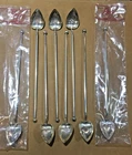 Iced Tea / Mint Julip Straws Spoons Set of 8 Gorham Sterling Silver