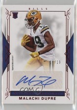 2017 Panini National Treasures Red Jersey Number 18/19 Malachi Dupre Auto z7j