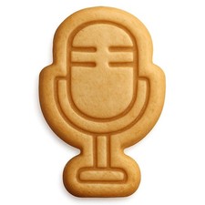 Vintage Karaoke Microphone Cookie Cutter Stamp, Fondant Clay - 2.8x4