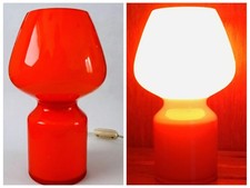 Vintage Orange & Opal White Cased Glass Table Lamp 