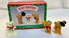 Vintage 1997 Hallmark Merry Miniatures - Snowbear Season 3-piece set