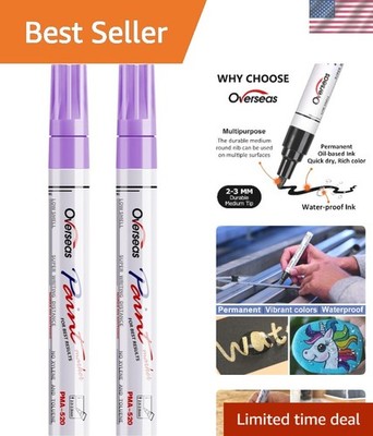 Permanent Paint Pens Light Purple Markers - 2 Pack Oil Based Paint Markers, M...