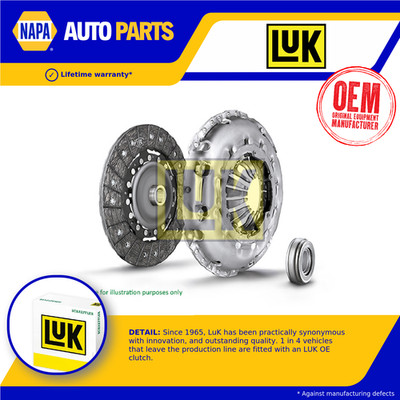 Clutch Kit 3pc (Cover+Plate+Releaser) fits SEAT CORDOBA 6L 1.4 02 to 09 LuK New