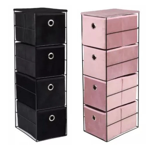 4-DRAWER BLUE CANYON SEVILLE VELVET SLIM CABINET FREE STANDING BATHROOM STORAGE