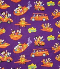 1yd x 43" 100 cotton, "Ready. Steady. Wiggle " The Wiggles, Riley Blake, Purple