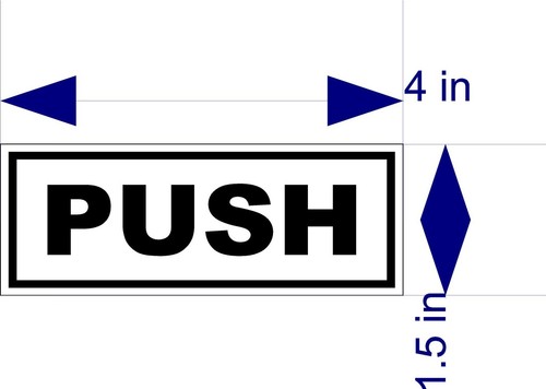 Schwarz und weiß PUSH & PULL AUFKLEBER für Türen, Unternehmen jede Verwendung LAMINIERT - Bild 2 von 5