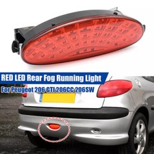 For Peugeot 206 Gti Cc Sw Red Led Rear Bumper Fog Light Running Lamp