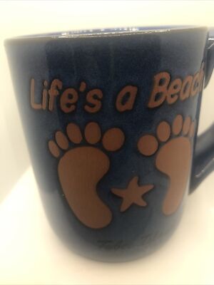 LIFE S A BEACH COFFEE MUG. TYBEE ISLAND GACOFFEE TEA CUP.  Art Deco  Mug. B187
