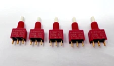 Lot of 5 SPDT Momentary Mini Push Button Switch, 700A 0.4VA SP7 E-Switch