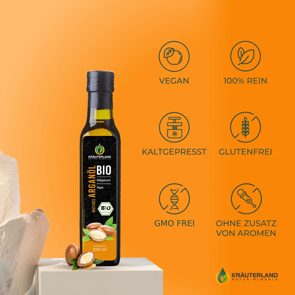 KRÄUTERLAND Bio Arganöl 1L nativ original aus Marokko frisch kaltgepresst - Bild 4 von 4