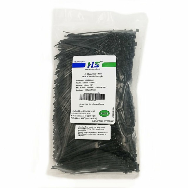 HS Durable Plastic Zip Ties 4 Inch (Bulk1000 Pack) Small Zip Ties 18 Lbs SelfL eBay