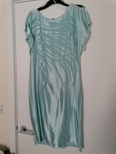 👠 Damsel in a Dress front Silk Light Blue Animal Zebra Gown Dress, 14 16