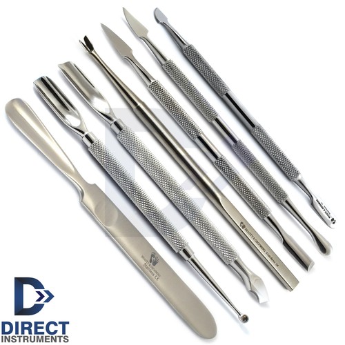 7Pcs Set Manicure Cuticle Pusher Tools Cleaner Nail Gouge Chisel Knife ...