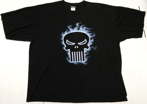 Marvel The Punisher Blue Flaming Skull XXL